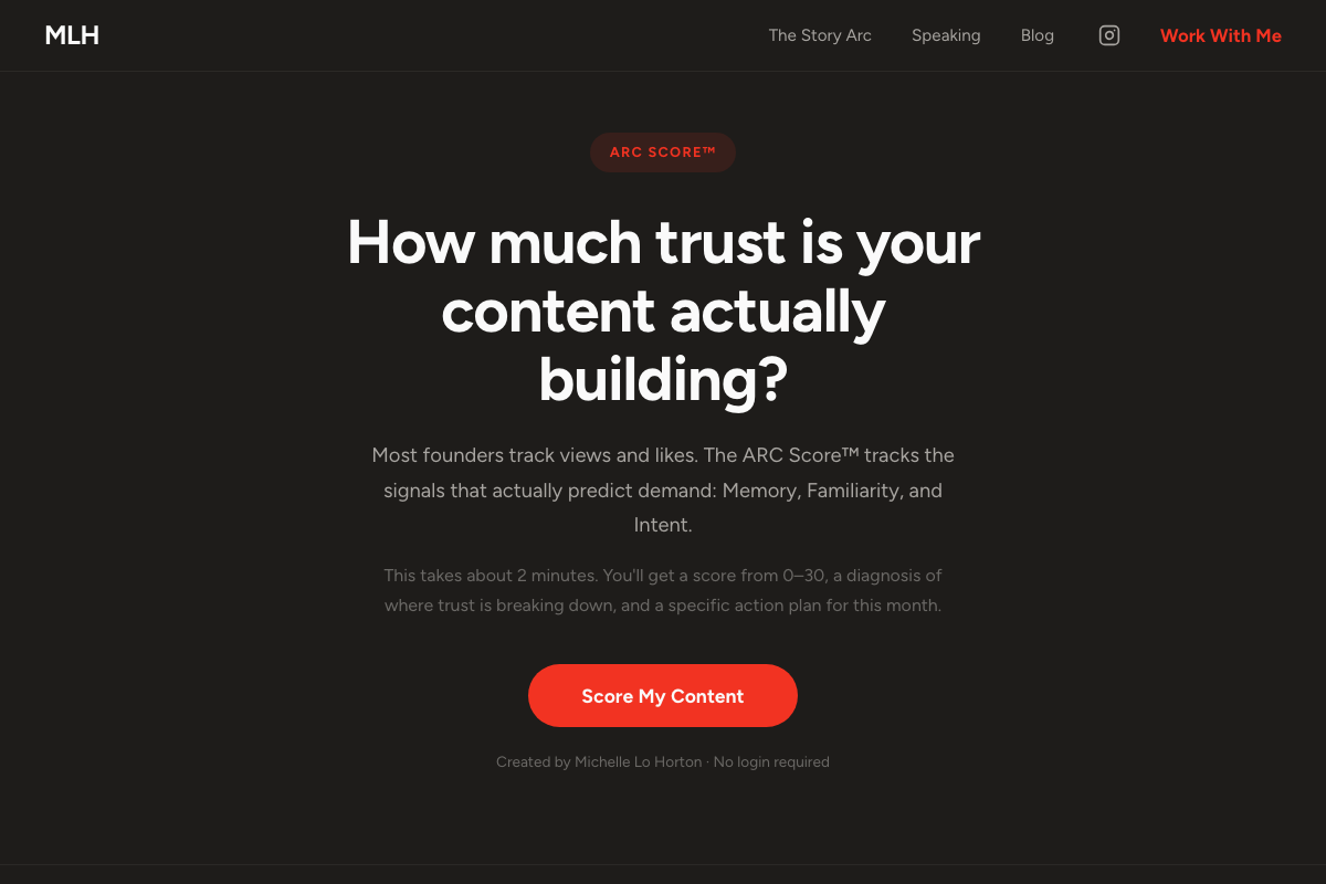 Preview of the ARC Score interactive diagnostic tool