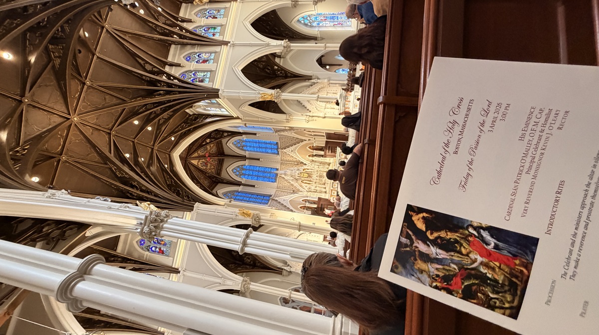Good Friday service at the Cathedral of the Holy Cross in Boston