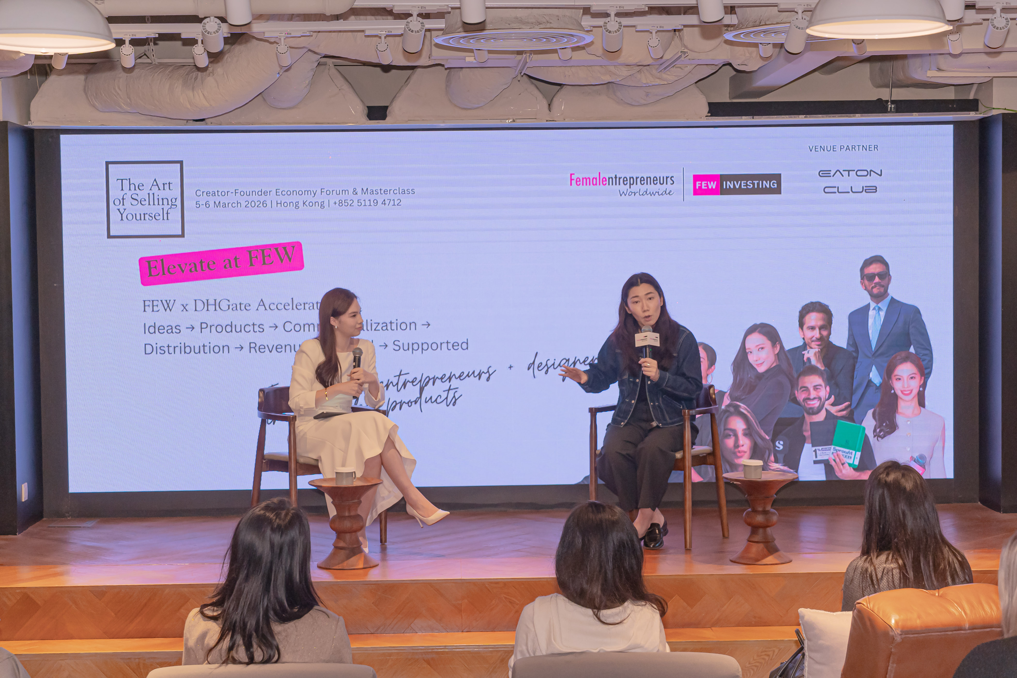 Michelle Lo Horton speaking at Female Entrepreneur Worldwide Creator-Founder Economy Forum in Hong Kong